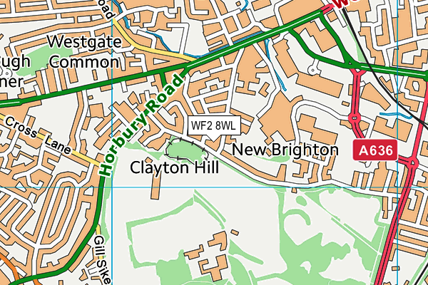 WF2 8WL map - OS VectorMap District (Ordnance Survey)