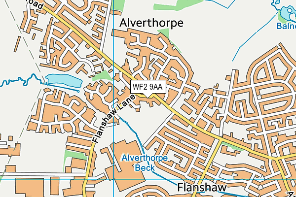 WF2 9AA map - OS VectorMap District (Ordnance Survey)