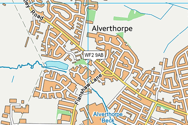 WF2 9AB map - OS VectorMap District (Ordnance Survey)