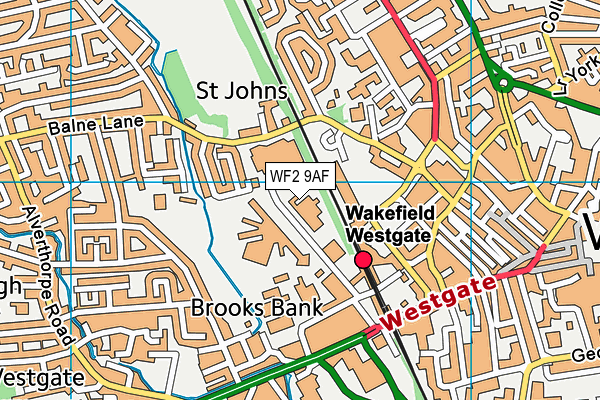 WF2 9AF map - OS VectorMap District (Ordnance Survey)