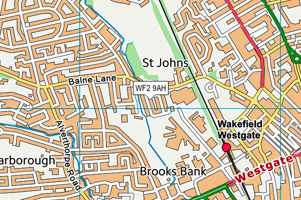 WF2 9AH map - OS VectorMap District (Ordnance Survey)