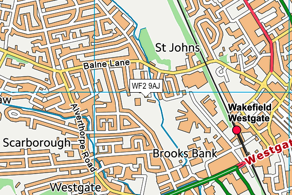 WF2 9AJ map - OS VectorMap District (Ordnance Survey)