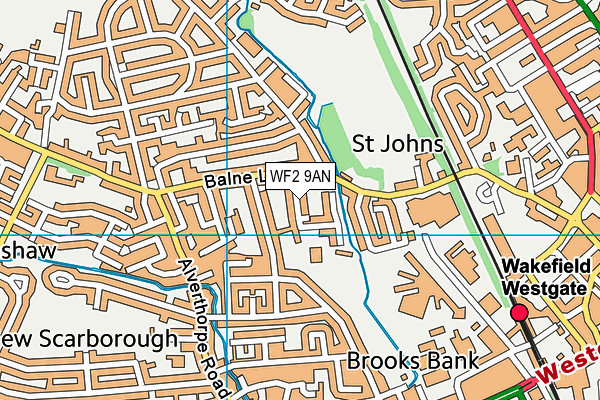 WF2 9AN map - OS VectorMap District (Ordnance Survey)