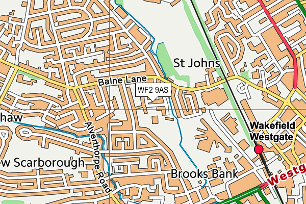 WF2 9AS map - OS VectorMap District (Ordnance Survey)