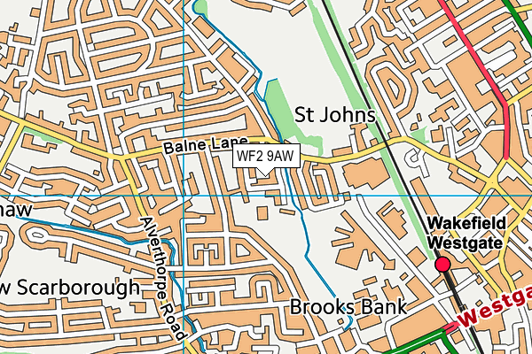 WF2 9AW map - OS VectorMap District (Ordnance Survey)