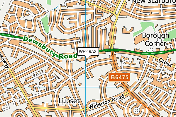 WF2 9AX map - OS VectorMap District (Ordnance Survey)