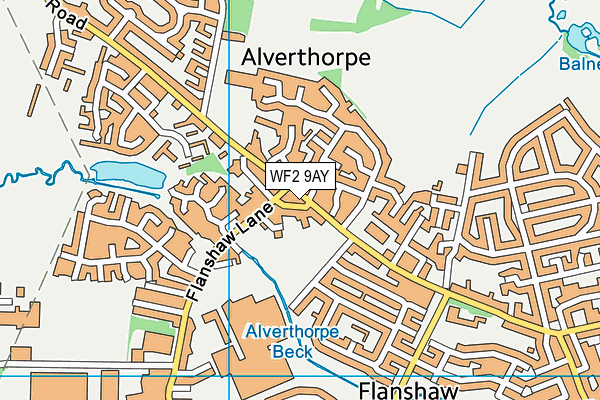 WF2 9AY map - OS VectorMap District (Ordnance Survey)