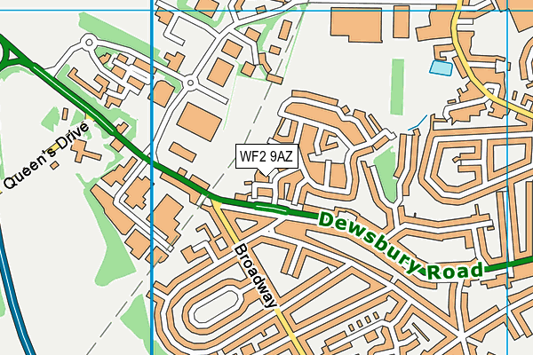 WF2 9AZ map - OS VectorMap District (Ordnance Survey)