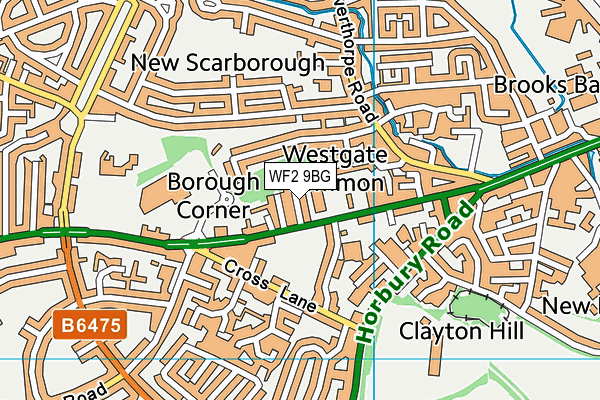 WF2 9BG map - OS VectorMap District (Ordnance Survey)