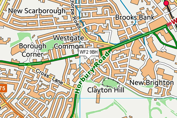 WF2 9BH map - OS VectorMap District (Ordnance Survey)