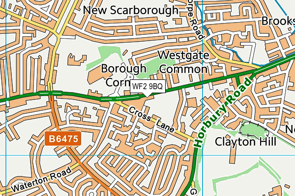 WF2 9BQ map - OS VectorMap District (Ordnance Survey)