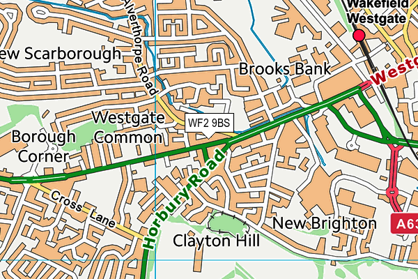 WF2 9BS map - OS VectorMap District (Ordnance Survey)