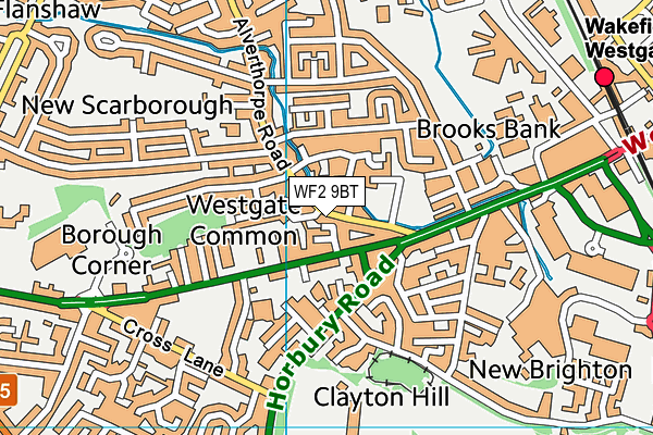 WF2 9BT map - OS VectorMap District (Ordnance Survey)