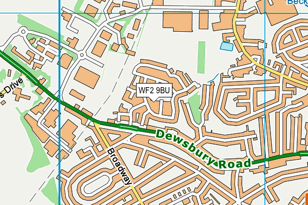 WF2 9BU map - OS VectorMap District (Ordnance Survey)