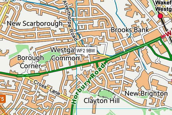 WF2 9BW map - OS VectorMap District (Ordnance Survey)