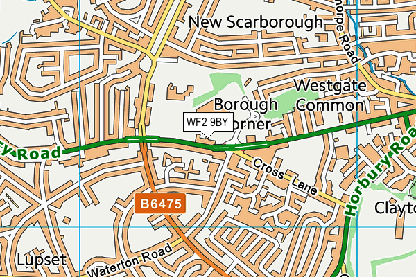 WF2 9BY map - OS VectorMap District (Ordnance Survey)