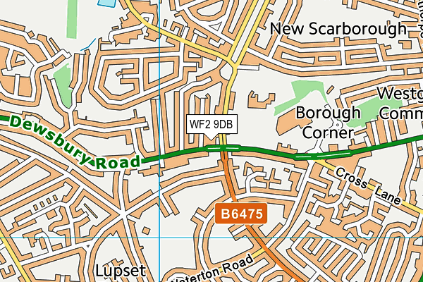 WF2 9DB map - OS VectorMap District (Ordnance Survey)
