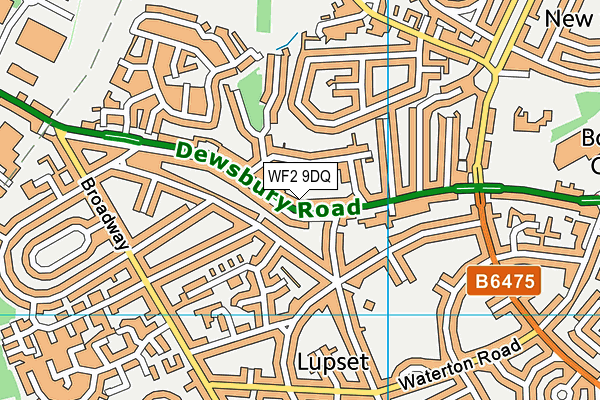 WF2 9DQ map - OS VectorMap District (Ordnance Survey)