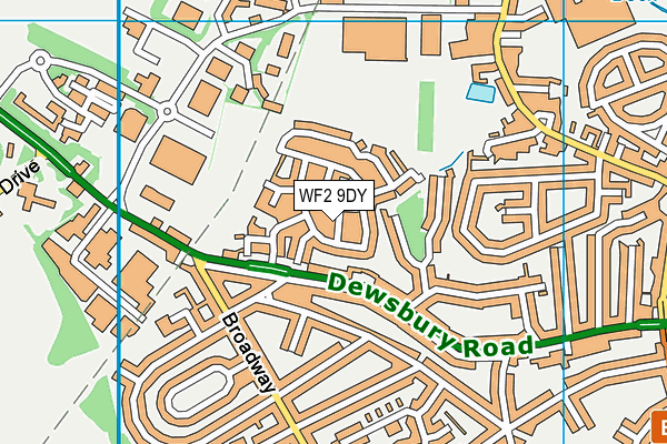 WF2 9DY map - OS VectorMap District (Ordnance Survey)