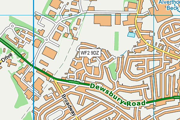 WF2 9DZ map - OS VectorMap District (Ordnance Survey)
