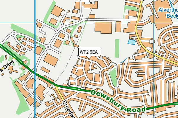 WF2 9EA map - OS VectorMap District (Ordnance Survey)