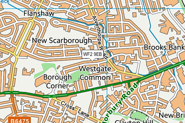 WF2 9EB map - OS VectorMap District (Ordnance Survey)