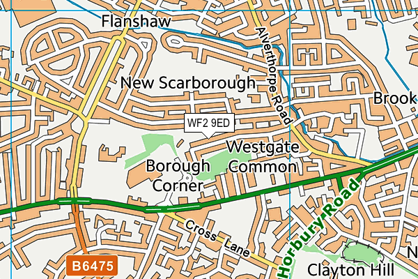 WF2 9ED map - OS VectorMap District (Ordnance Survey)