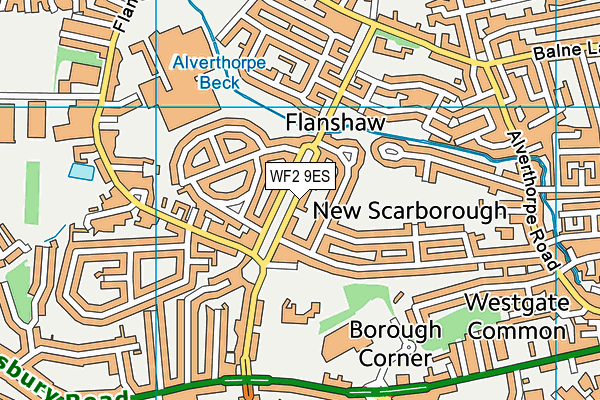 WF2 9ES map - OS VectorMap District (Ordnance Survey)