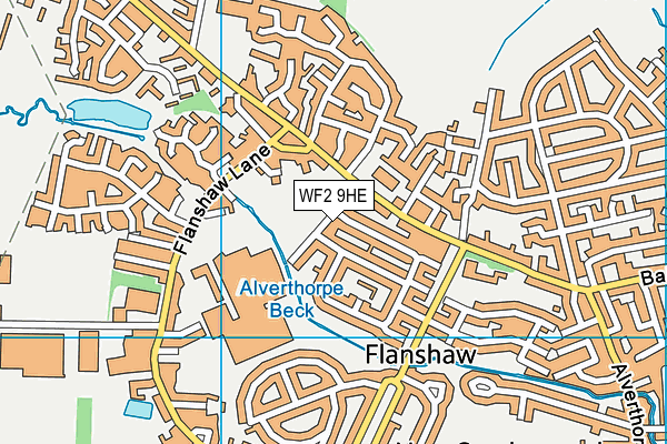 Grasmere Road map (WF2 9HE) - OS VectorMap District (Ordnance Survey)
