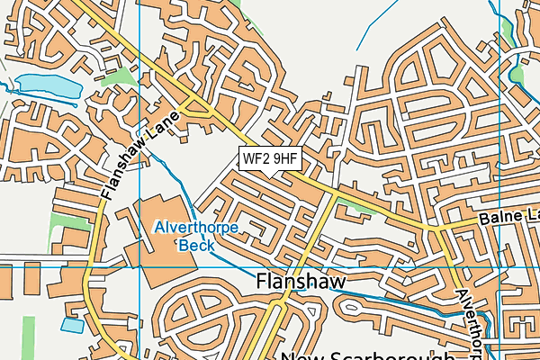 WF2 9HF map - OS VectorMap District (Ordnance Survey)