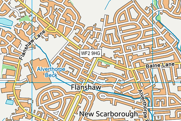 WF2 9HG map - OS VectorMap District (Ordnance Survey)