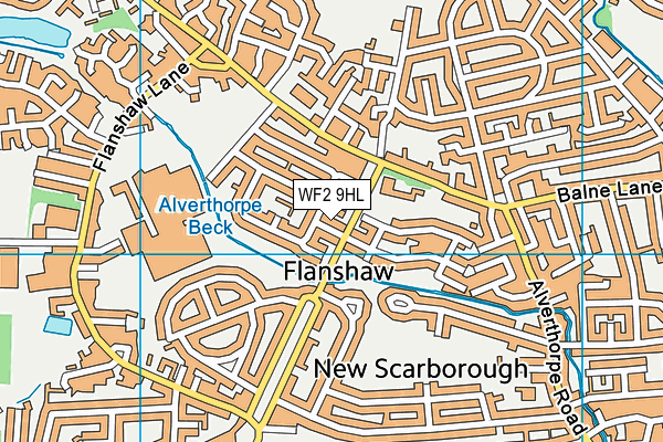 WF2 9HL map - OS VectorMap District (Ordnance Survey)