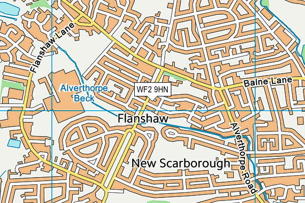 WF2 9HN map - OS VectorMap District (Ordnance Survey)