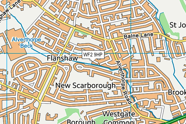WF2 9HP map - OS VectorMap District (Ordnance Survey)