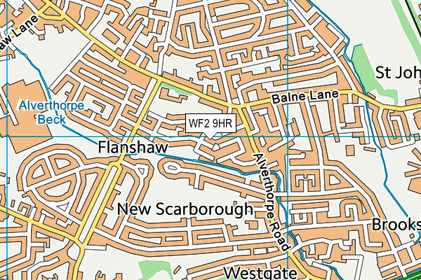 WF2 9HR map - OS VectorMap District (Ordnance Survey)