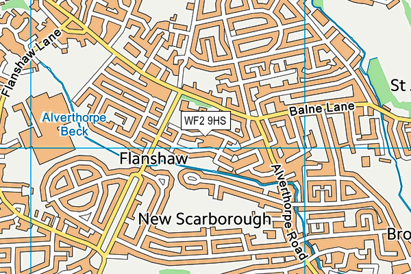 WF2 9HS map - OS VectorMap District (Ordnance Survey)