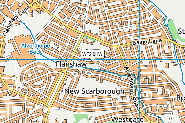 WF2 9HW map - OS VectorMap District (Ordnance Survey)