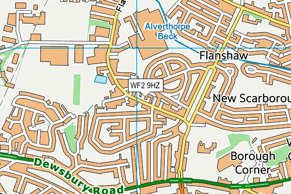 WF2 9HZ map - OS VectorMap District (Ordnance Survey)