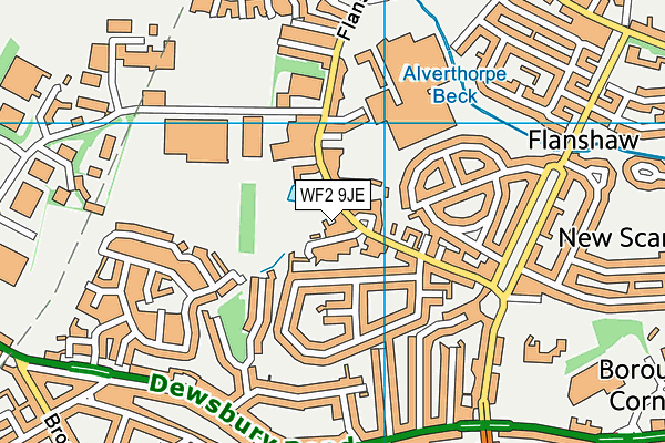 WF2 9JE map - OS VectorMap District (Ordnance Survey)
