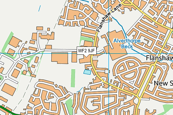 WF2 9JF map - OS VectorMap District (Ordnance Survey)