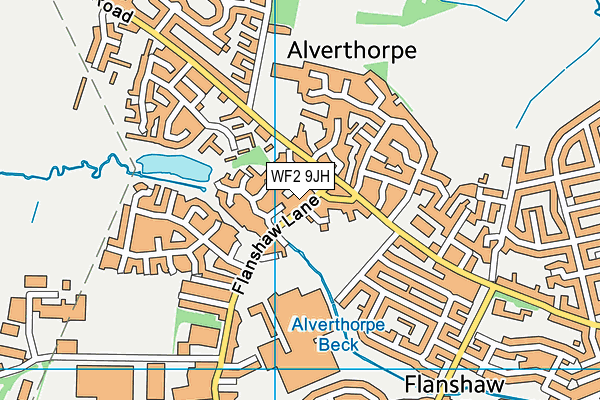 WF2 9JH map - OS VectorMap District (Ordnance Survey)