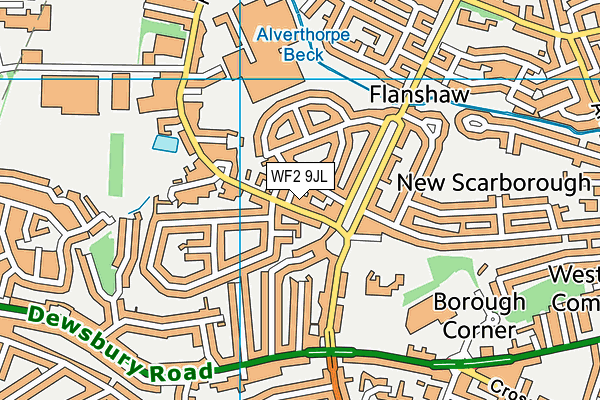 WF2 9JL map - OS VectorMap District (Ordnance Survey)