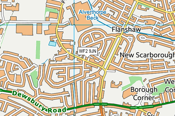 WF2 9JN map - OS VectorMap District (Ordnance Survey)