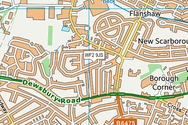 WF2 9JS map - OS VectorMap District (Ordnance Survey)