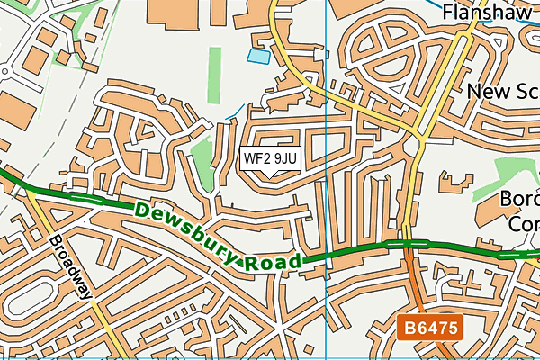 WF2 9JU map - OS VectorMap District (Ordnance Survey)