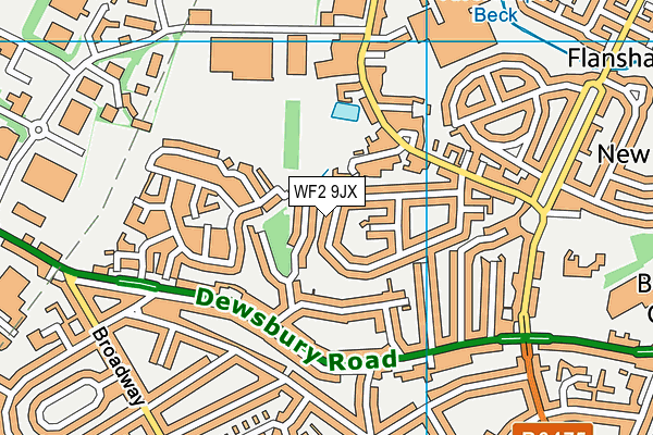 WF2 9JX map - OS VectorMap District (Ordnance Survey)