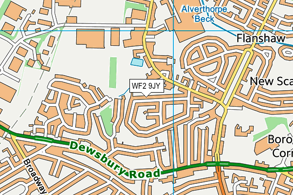 WF2 9JY map - OS VectorMap District (Ordnance Survey)