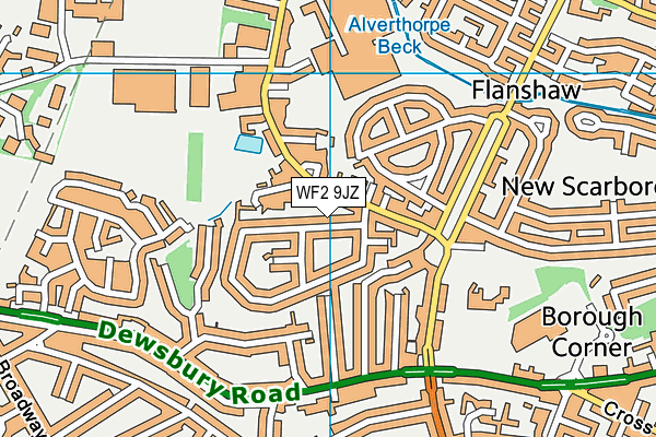 WF2 9JZ map - OS VectorMap District (Ordnance Survey)