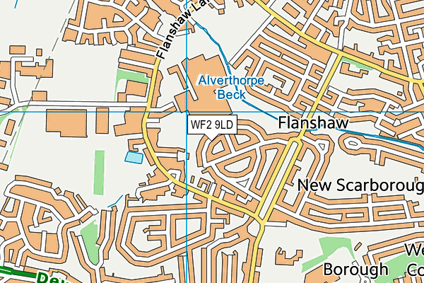 WF2 9LD map - OS VectorMap District (Ordnance Survey)