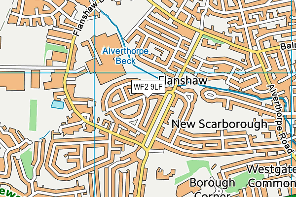 WF2 9LF map - OS VectorMap District (Ordnance Survey)